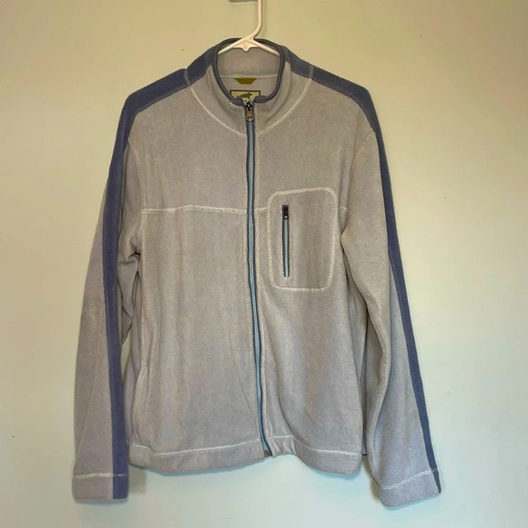 Horny Toad women’s size XL fleece full zip sweater pocket two tone blue - Picture 1 of 6